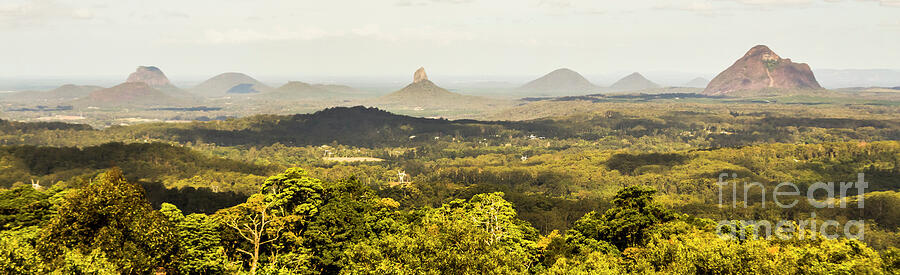 Glass House Mountains at Sunset Photograph - Maleny to the Glass House Mountains by Jorgo Photography