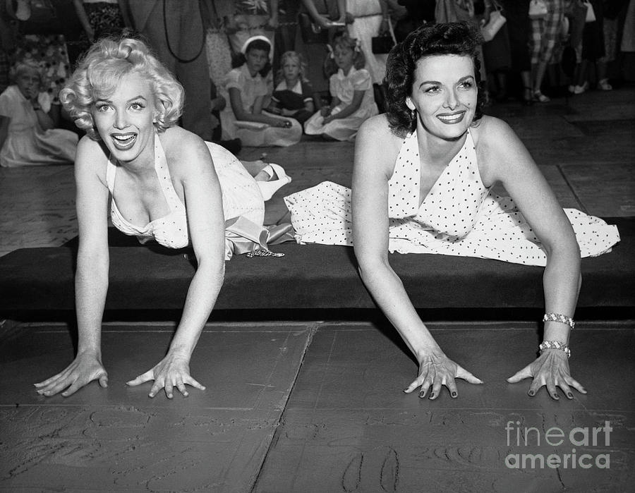 Marilyn Monroe And Jane Russell by Bettmann
