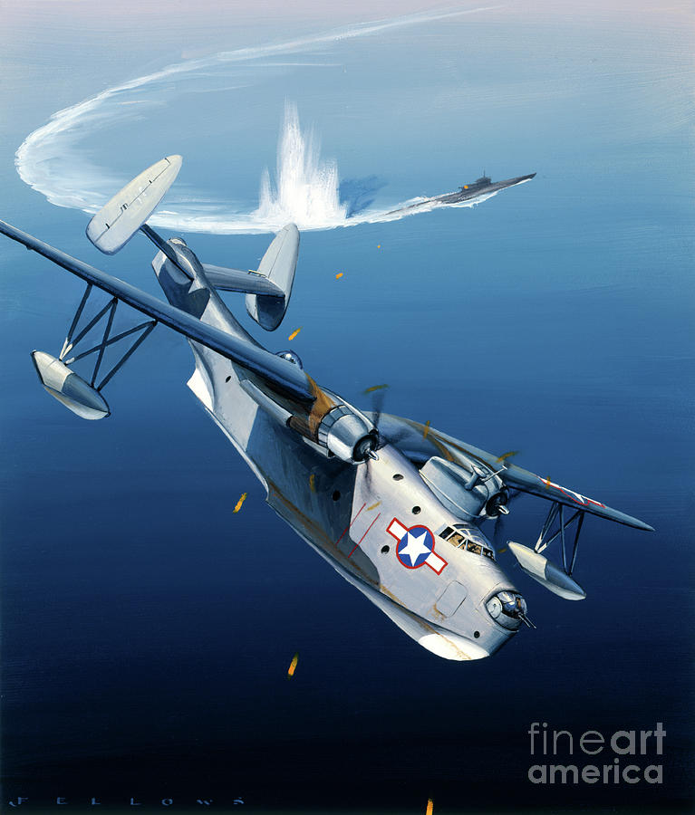Martin PBM-3C Mariner Painting by Jack Fellows