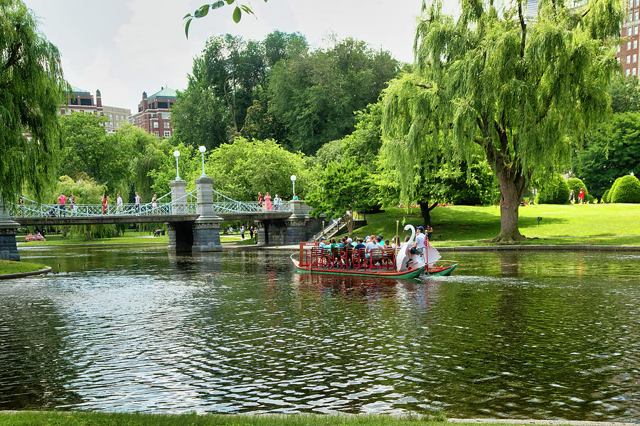 Massachusetts, Boston, Public Garden, Swan Boat. Digital Art by Maria Consorti