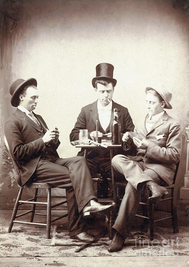 Men Playing Card Game by Bettmann