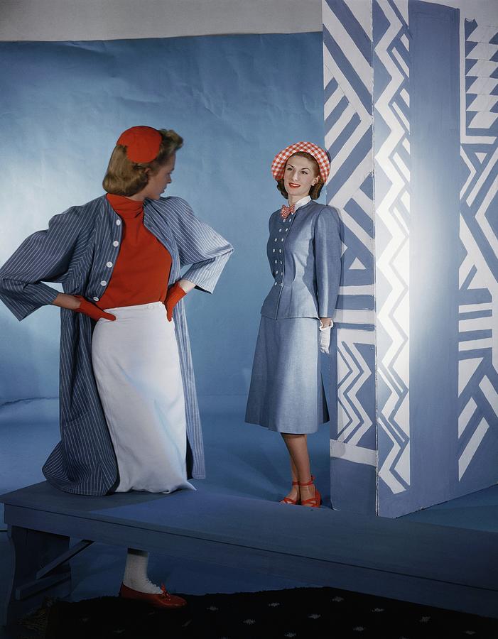 Models In Claire Mccardell Denim Ensembles by Horst P. Horst