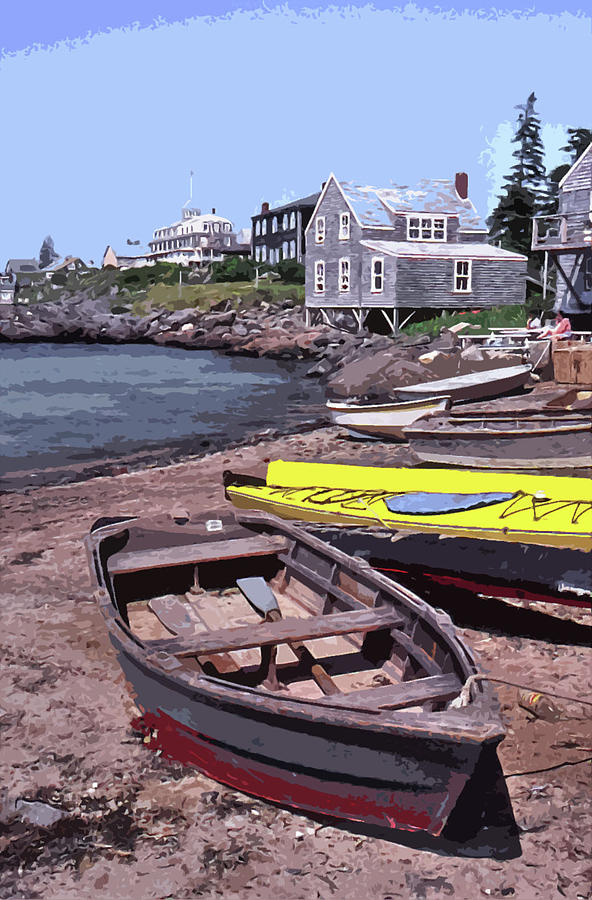 Monhegan Digital Art by Randall Dill