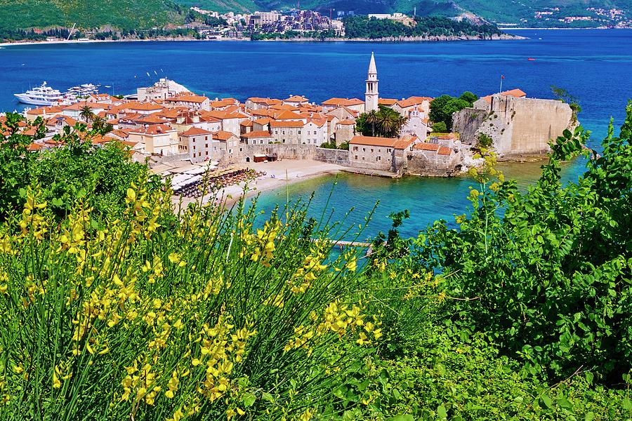 Montenegro, Budva, Mediterranean Sea, Adriatic Sea, Adriatic Coast, Old City Of Budva, Stari Grad Digital Art by Tuul & Bruno Morandi