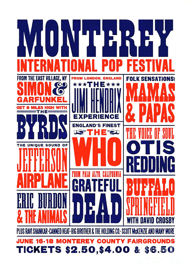 Monterey Pop Festival, poster Mixed Media by Thomas Pollart