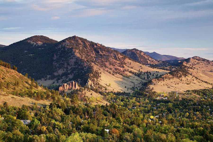 Mountain Landscape Overlooking Boulder Photograph - Mount Sanitas And Fall Colors In by Beklaus