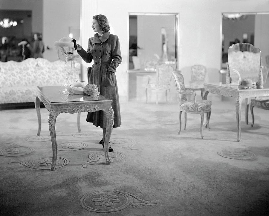 Woman Shopping in an Elegant Store Photograph - Mrs. George Pope In A Department Store by George Platt Lynes