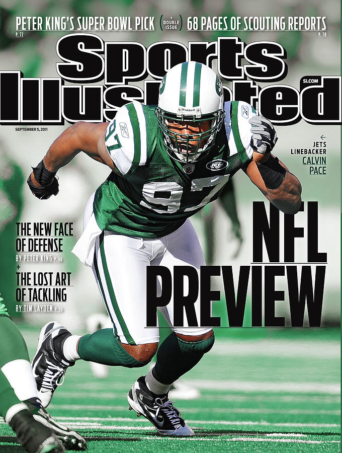 NFL Preview Featuring Calvin Pace Photograph - New York Jets Calvin Pace, 2011 Nfl Football Preview Issue Sports Illustrated Cover by Sports Illustrated