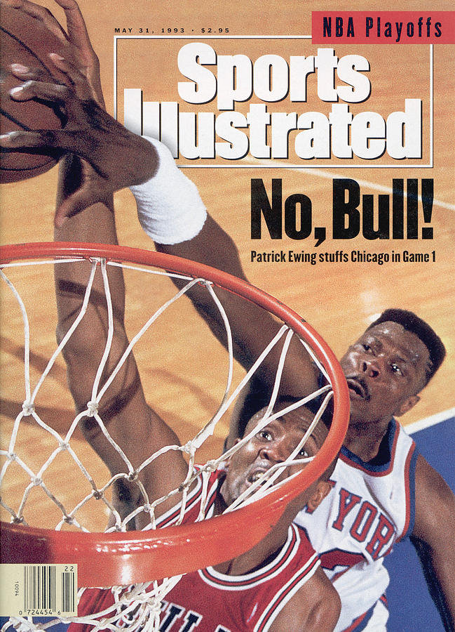 Patrick Ewing Blocks Shot in NBA Game Photograph - New York Knicks Patrick Ewing, 1993 Nba Eastern Conference Sports Illustrated Cover by Sports Illustrated