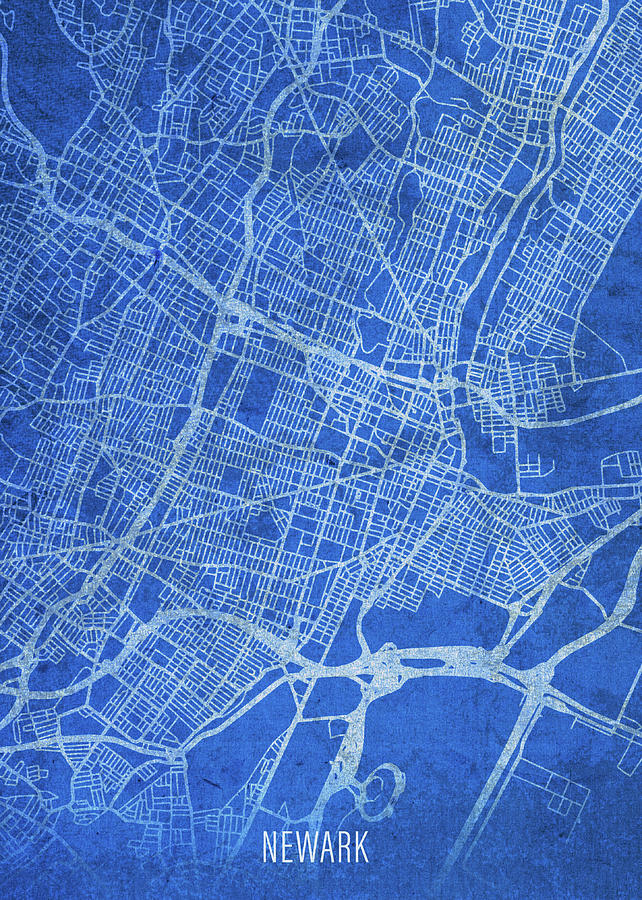 Newark New Jersey City Street Map Blueprints Mixed Media by Design ...