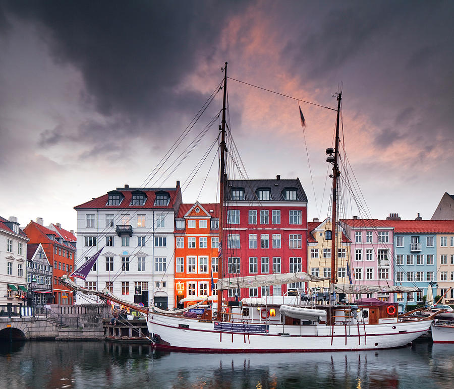 Old Ships On Nyhavn, Denmark Digital Art by Luigi Vaccarella