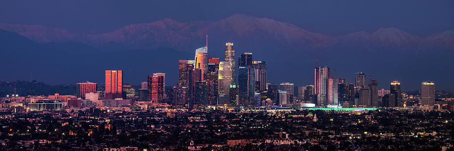 Panoramic Los Angeles at Night Photograph by Kelley King