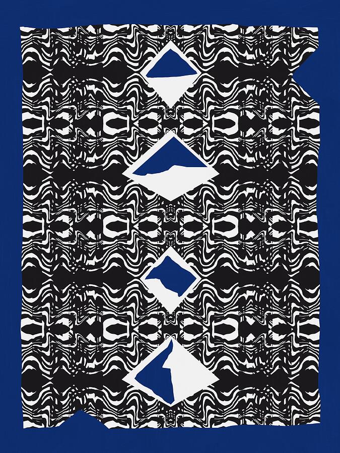 Geometric Pattern Using Black And White Symmetrical Design by Little Dean