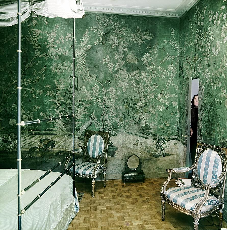 Pauline De Rothschild In Her Paris Bedroom by Horst P Horst
