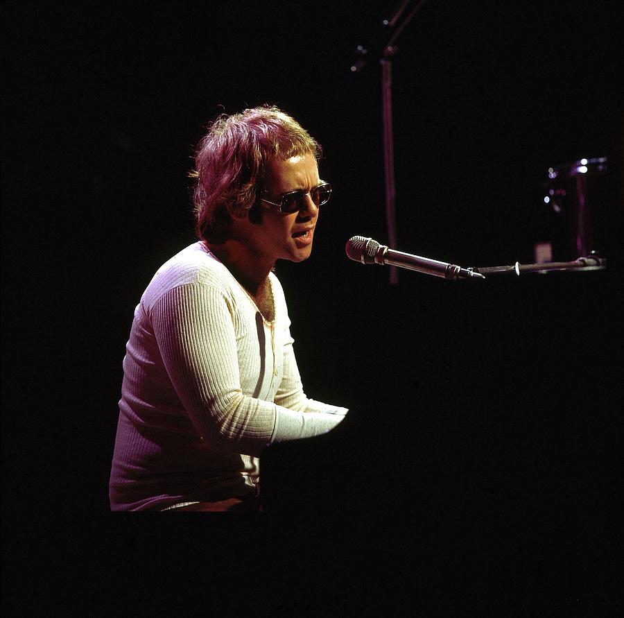 Elton John Live Performance Photograph - Photo Of Elton John by David Redfern