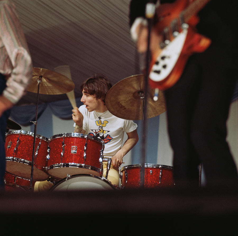 Energetic Drummer at Live Performance Photograph - Photo Of Who And Keith Moon by David Redfern