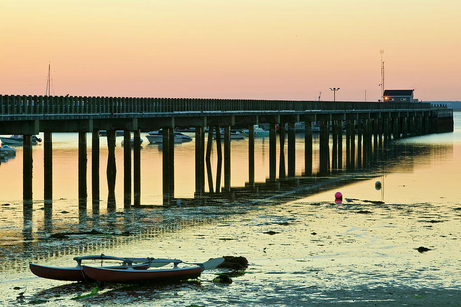Pier, Provincetown Harbor, Cape Cod, Ma Photograph by Walter Bibikow