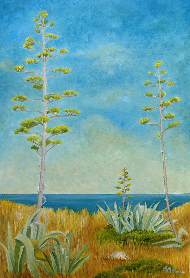 Pitas In Bloom Painting by Angeles M Pomata