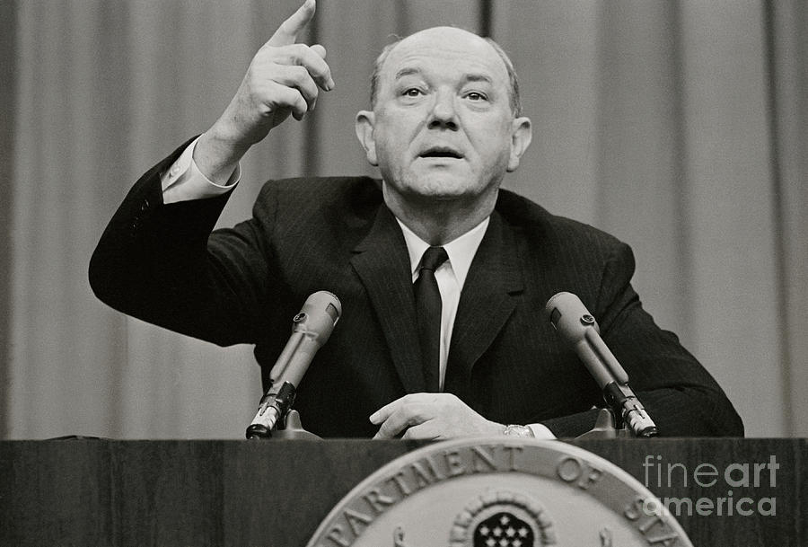 Portrait Of Dean Rusk by Bettmann