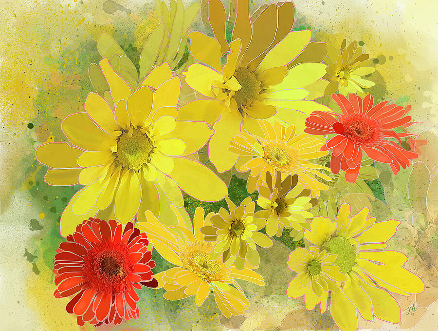 Posies Digital Art by Gina Harrison
