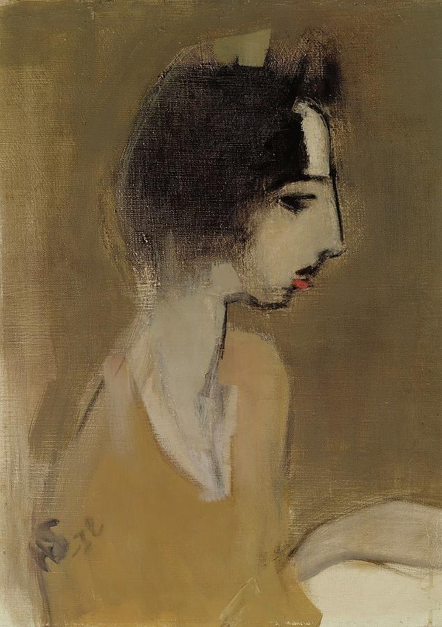 Helene Schjerfbeck's Contemplative Profile Painting - Profile Of A Woman by Helene Schjerfbeck