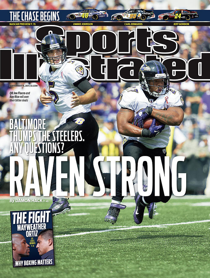 Joe Flacco Leads Ravens Play Photograph - Raven Strong Baltimore Thumps The Steelers. Any Questions Sports Illustrated Cover by Sports Illustrated