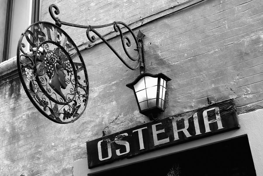 Osteria Sign in Italy Digital Art - Restaurant Sign, Italy by Aldo Pavan