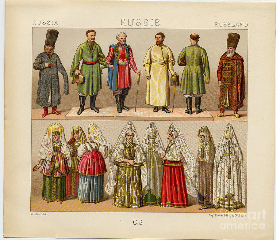 Russian Dress, 1880. Artist Urrabieta by Heritage Images Russian Dress, 1880. Artist Urrabieta by Heritage Images