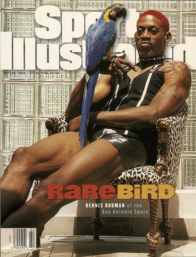 Dennis Rodman with Parrot Photograph - San Antonio Spurs Dennis Rodman Sports Illustrated Cover by Sports Illustrated