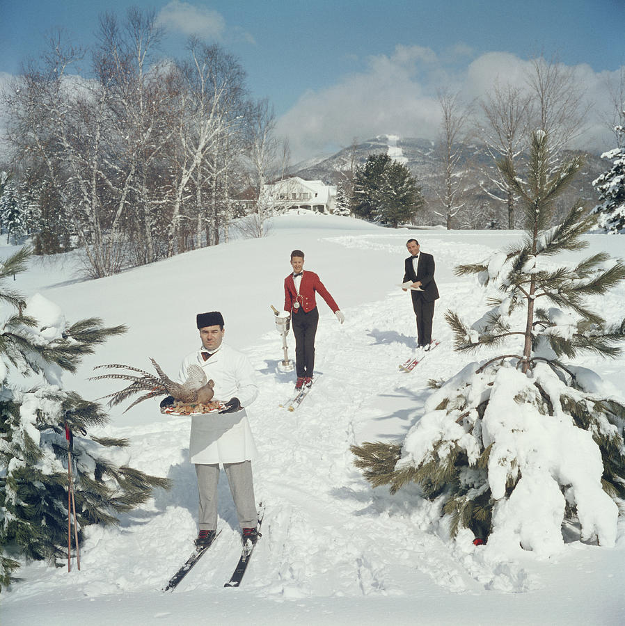 Skiing Waiters by Slim Aarons