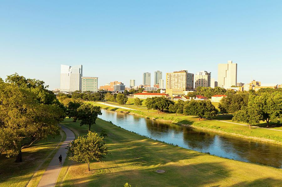 Skyline & Trinity Park, Fort Worth, Tx Digital Art by Kav Dadfar