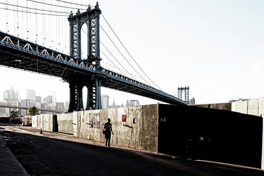 Street Under Manhattan Bridge, Nyc Digital Art by Massimo Ripani