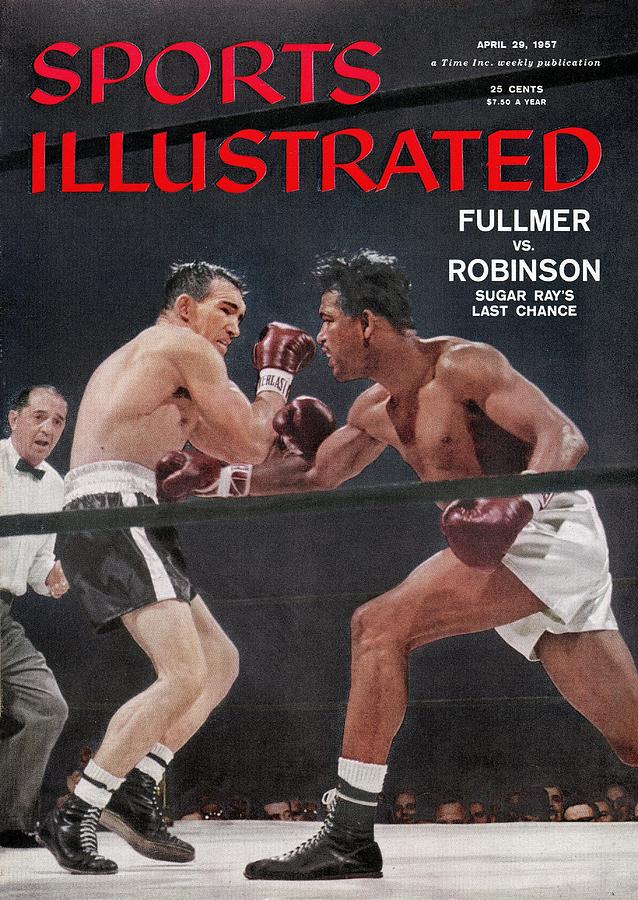 Iconic Boxing Match Sports Illustrated Cover Photograph - Sugar Ray Robinson, 1957 World Middleweight Title Sports Illustrated Cover by Sports Illustrated