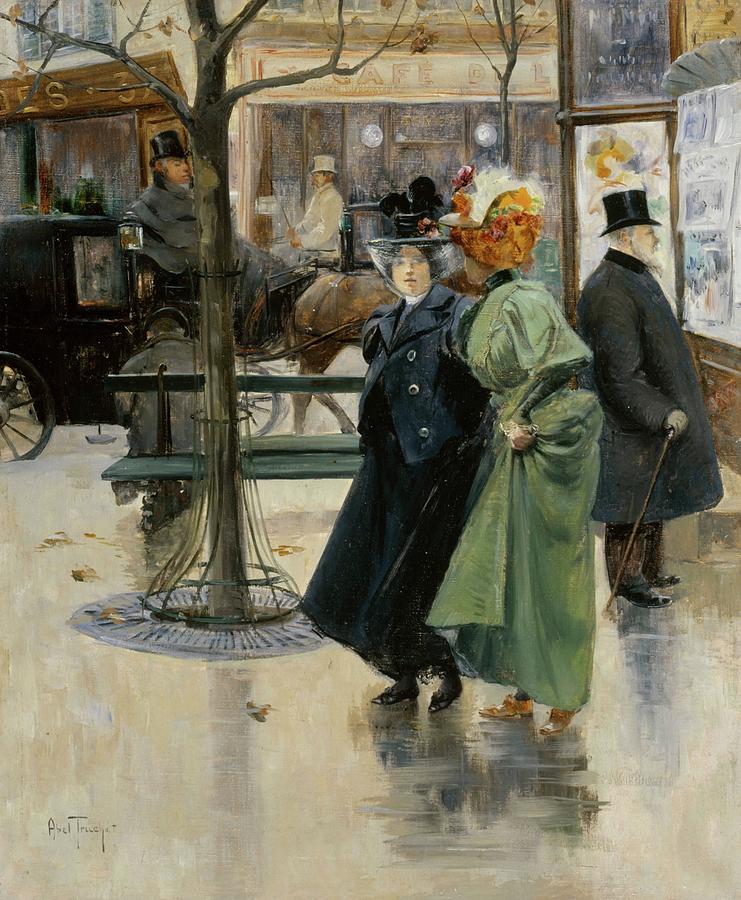 Sur Les Boulevards Painting by Louis Abel-truchet