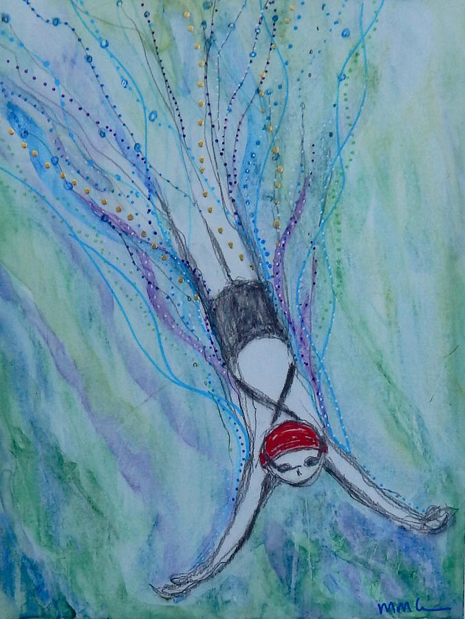 Swim Joy Mixed Media by Mary Conner