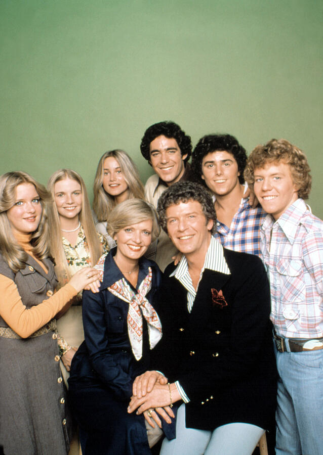 The Brady Bunch Cast in 1970s Fashion Photograph by Everett - Metal Posters