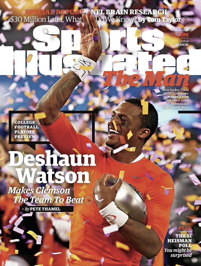 Deshaun Watson Celebrates Victory Photograph - The Man Deshaun Watson Makes Clemson The Team To Beat Sports Illustrated Cover by Sports Illustrated
