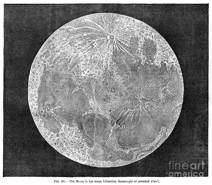 Moon　 The Moon Engraving 1878 by Thepalmer