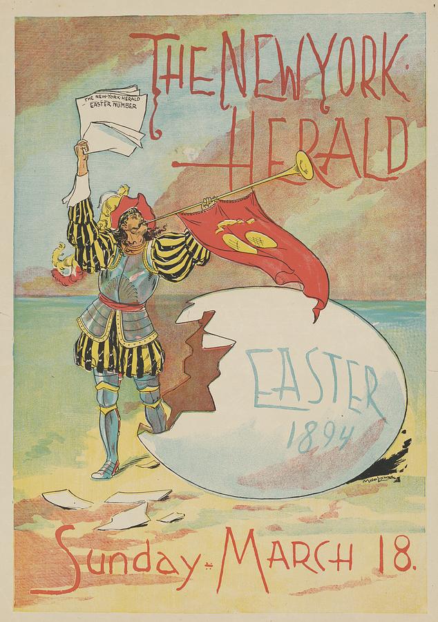 The New York Herald Easter Cover 1894 Painting - The New York Herald, Easter 1894 by Max De Lipman