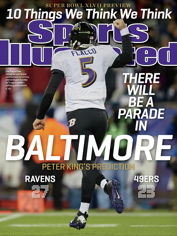 Joe Flacco Celebrates on Magazine Cover Photograph - There Will Be A Parade In Baltimore Super Bowl Xlvii Sports Illustrated Cover by Sports Illustrated
