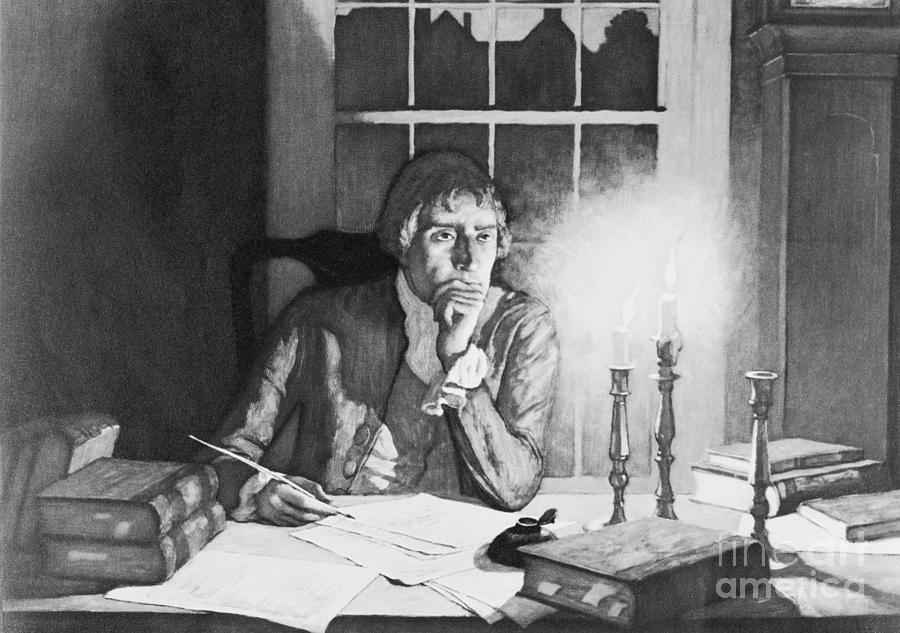 Contemplation by Candlelight Photograph - Thomas Jefferson by Bettmann