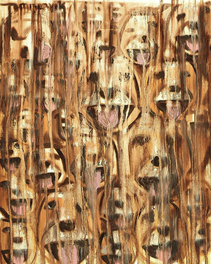 Tommervik Abstract Golden Retriever Drip Art Print Painting by Tommervik