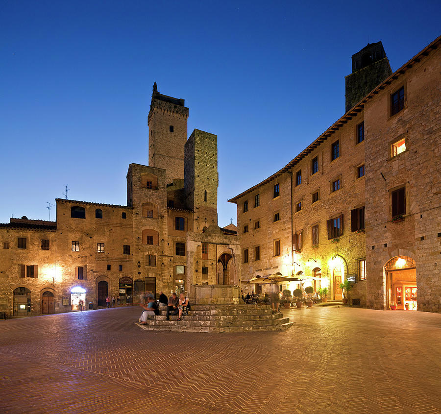 Tuscany, Piazza Della Cisterna, Italy Digital Art by Olimpio Fantuz