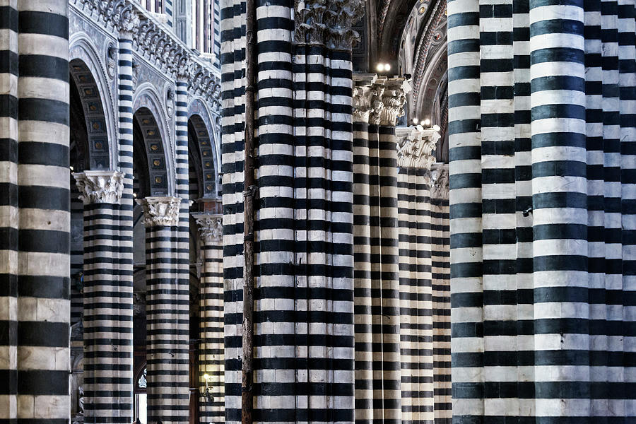 Striped Columns of Siena Cathedral Digital Art - Tuscany, Siena, Cathedral, Italy by Pietro Canali