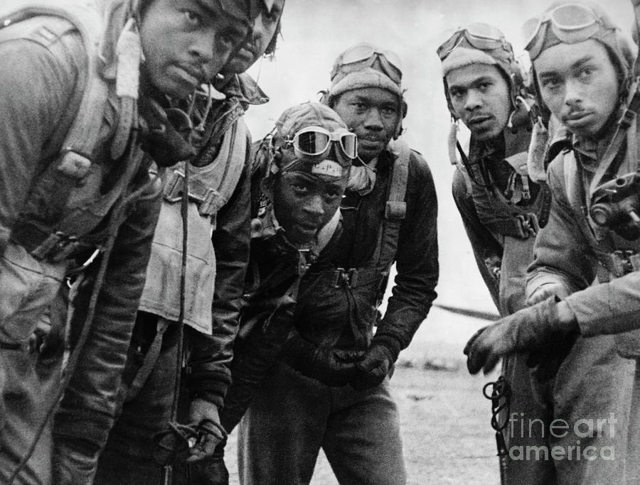 Tuskegee Airmen In Italy by Bettmann