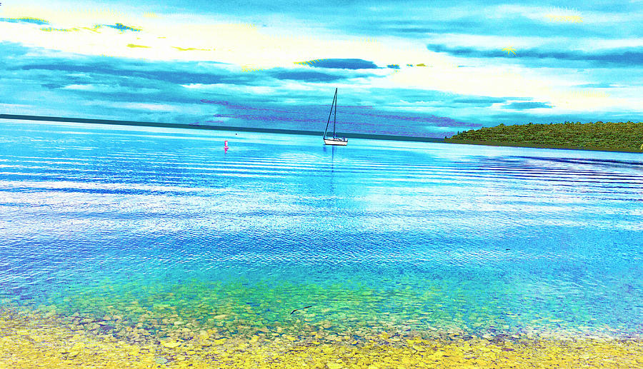 Twilight on Lake Michigan Photograph by Rod Whyte