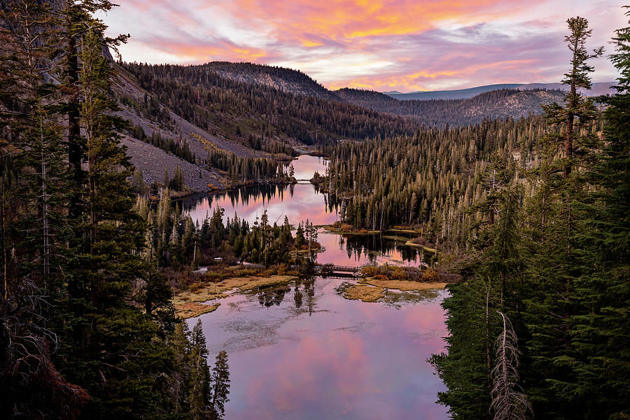 Twin Lakes Overlook at Sunset Photograph by Kelley King