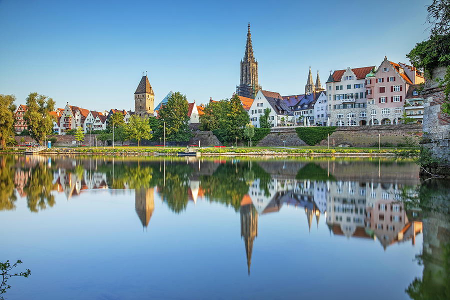 Ulm Minster & Danube, Germany Digital Art by Reinhard Schmid