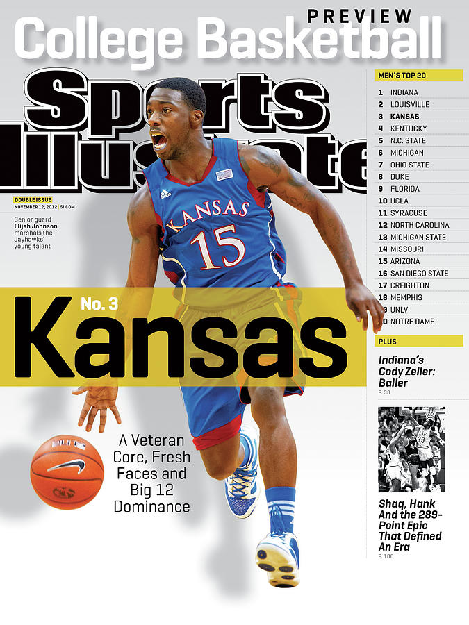 Basketball Star on Sports Magazine Cover Photograph - University Of Kansas Elijah Johnson, 2012-13 College Sports Illustrated Cover by Sports Illustrated
