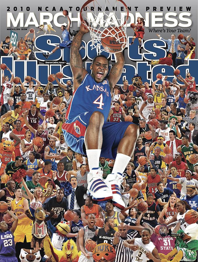 Basketball Star in March Madness Photograph - University Of Kansas Sherron Collins, 2010 March Madness Sports Illustrated Cover by Sports Illustrated
